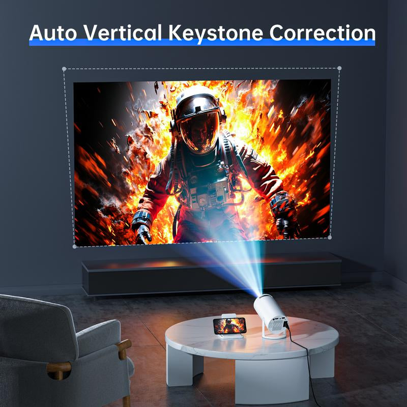 Movie Projector Huge Screen Portable Dual-Wifi 4K Projector , Protable Projector, Android 11, 290 Ansi Dual Wifi6 Connection Built-Inspeaker and BT5.4 Supports 4K Video Playback Wifi6 Remote Control Included Home Cinema Bedroom Audio