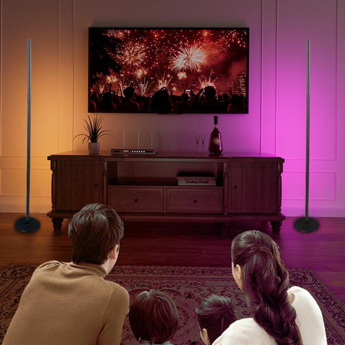 Luckystyle Floor Lamp LED Corner Lamp Alexa Compatible Smart Modern with Music Sync 16 Million DIY Colors Color Changing for Bedroom Living Room