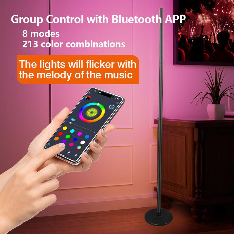 Luckystyle Floor Lamp LED Corner Lamp Alexa Compatible Smart Modern with Music Sync 16 Million DIY Colors Color Changing for Bedroom Living Room