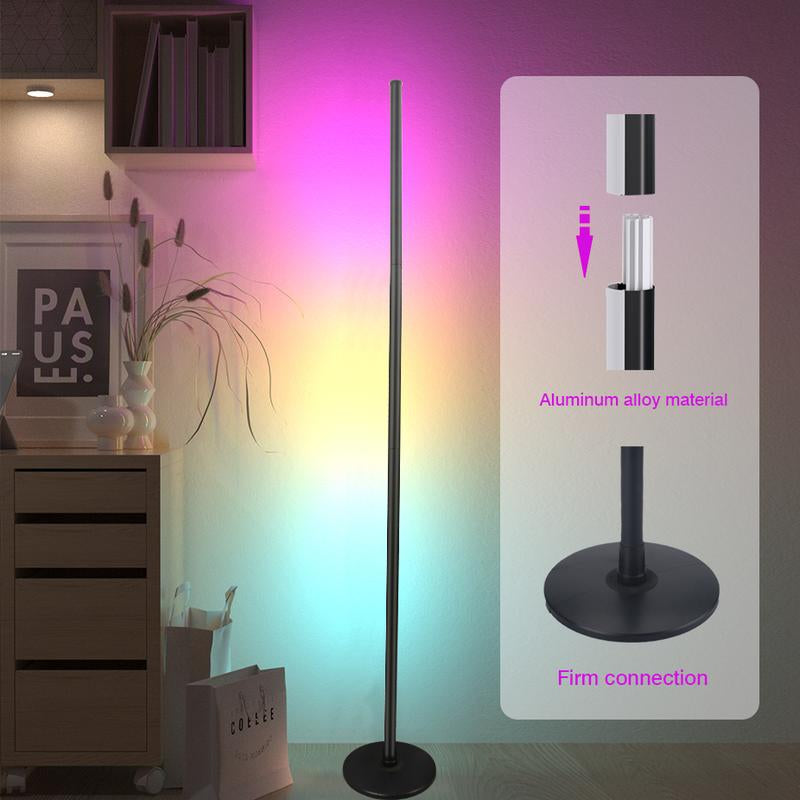 Luckystyle Floor Lamp LED Corner Lamp Alexa Compatible Smart Modern with Music Sync 16 Million DIY Colors Color Changing for Bedroom Living Room