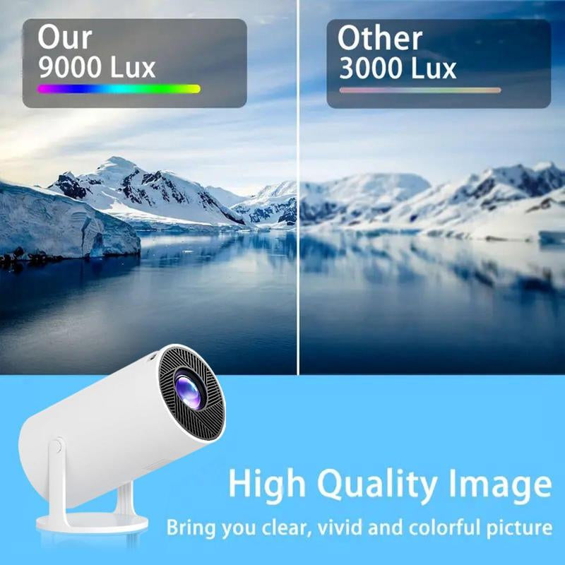 Movie Projector Huge Screen Portable Dual-Wifi 4K Projector , Protable Projector, Android 11, 290 Ansi Dual Wifi6 Connection Built-Inspeaker and BT5.4 Supports 4K Video Playback Wifi6 Remote Control Included Home Cinema Bedroom Audio